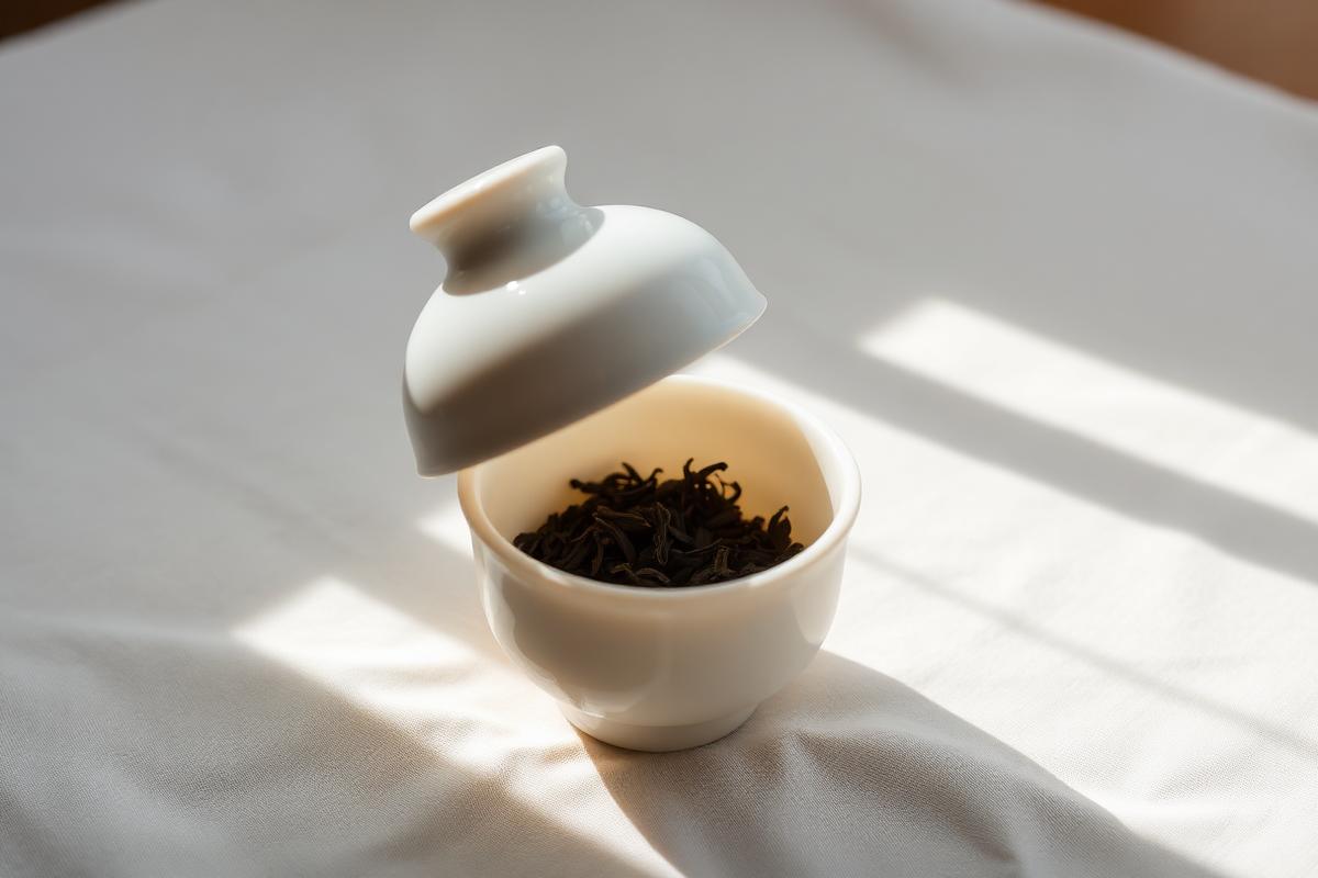 White porcelain gaiwan with lid
