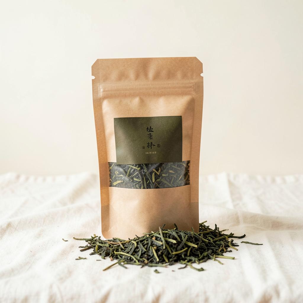 Loose-leaf Japanese sencha green tea leaves
